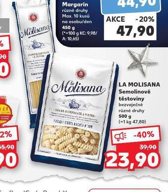Kaufland La molisana semolinové těstoviny nabídka