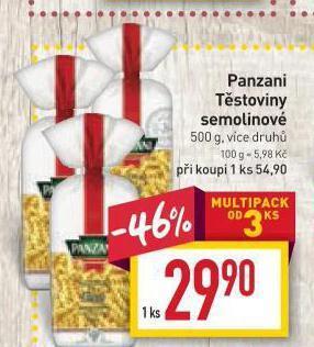 Billa Panzani těstoviny nabídka