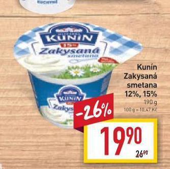 Billa Kunín zakysaná smetana nabídka