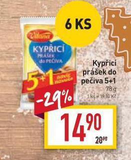Billa Kypřicí prášek do pečiva nabídka