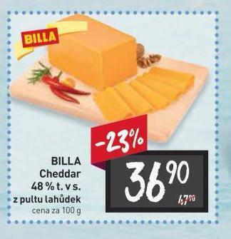 Billa Cheddar sýr nabídka