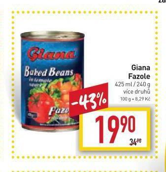 Billa Giana fazole nabídka