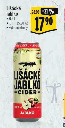 Albert Lišácké jablko cider nabídka