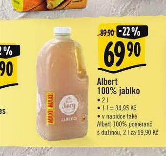 Albert 100% jablko nabídka