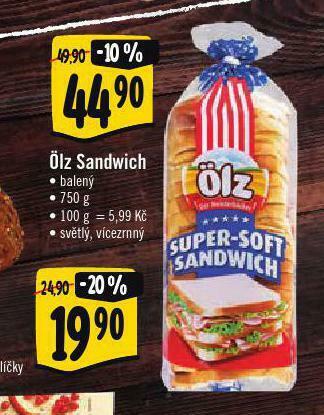 Albert Olz sandwich nabídka