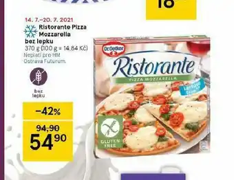 Tesco Ristorante pizza mozzarella bez lepku nabídka