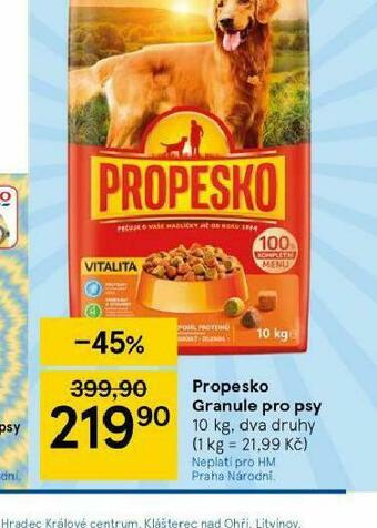 Tesco Propesko granule pro psy nabídka