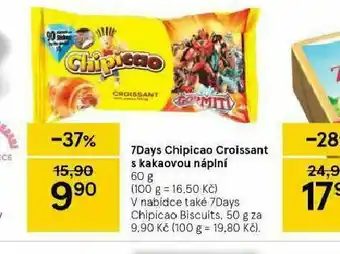 Tesco 7days chipicao croissant s kakaovou náplní nabídka