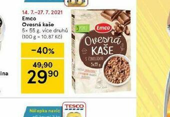 Tesco Emco ovesná kaše nabídka