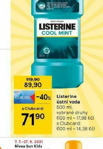 Tesco Listerine ústní voda nabídka