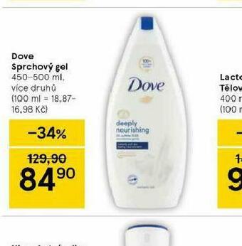 Tesco Dove sprchový gel nabídka