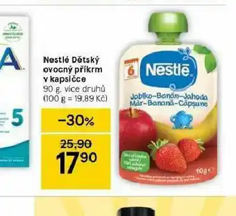 Tesco Nestlé dětský ovocný příkrm v kapsičce nabídka