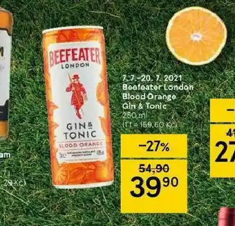Tesco Beefeater london blood orange gin@tonic nabídka