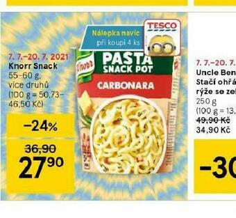 Tesco Knorr snack nabídka