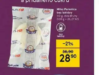 Tesco Milsy parenica bez laktózy nabídka
