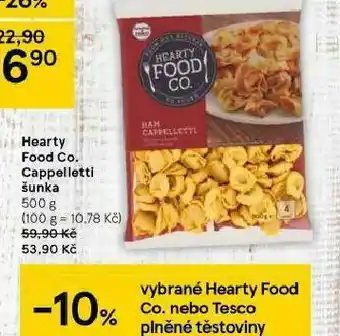 Tesco Hearty food co. cappelletti šunka nabídka