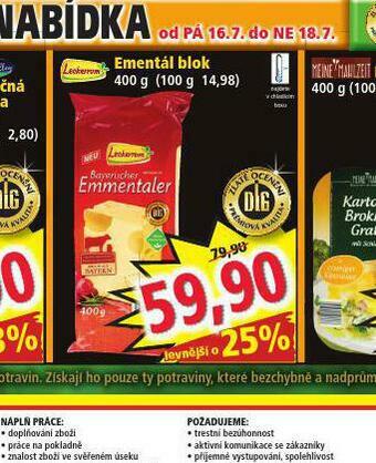 Norma Ementál blok nabídka