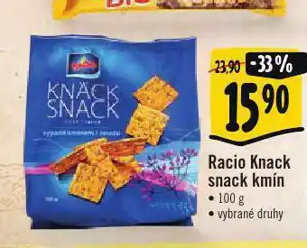 Albert Racio knack snack nabídka