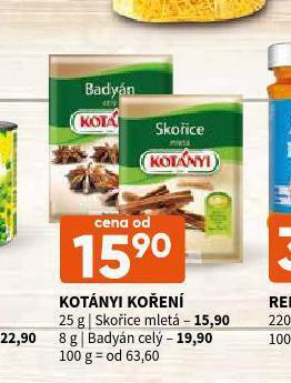 Terno Kotányi koření skořice mletá nabídka