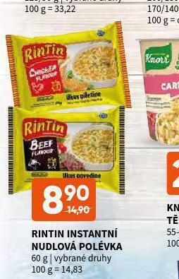 Terno Rintin instantní nudlová polévka nabídka