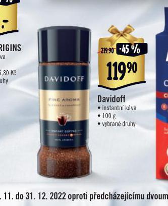 Jip Davidoff instantní káva nabídka