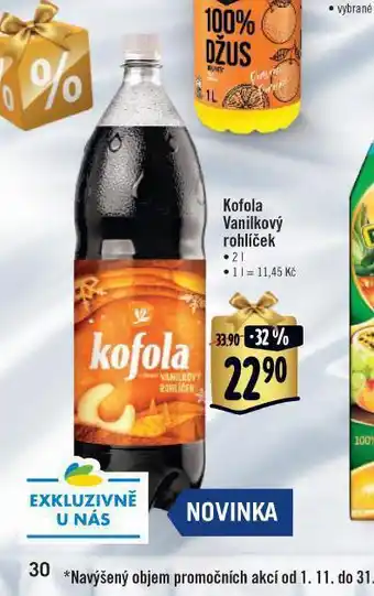 Jip Kofola vanilkový rohlíček nabídka