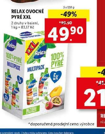 Lidl Relax ovocné pyré nabídka