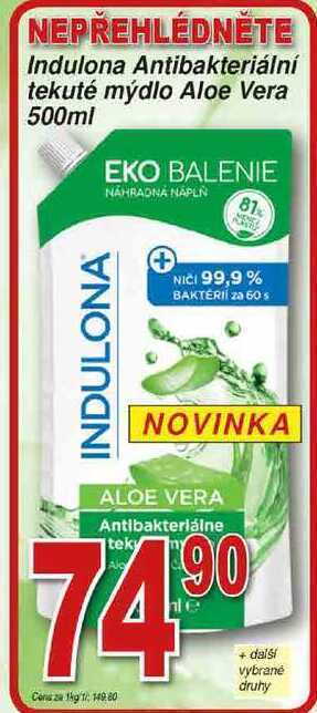 Hruška Indulona antibakteriální tekuté mýdlo aloe vera 500ml nabídka