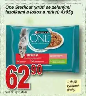 One sterilcat kapsičky krůtí se zelenými fazolkami a losos s mrkví 4 x 85g