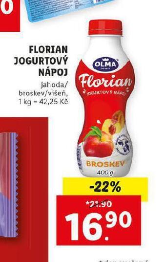 Lidl Florian jogurtový nápoj nabídka