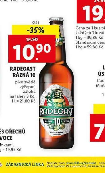 Lidl Pivo radegast rázná 10 nabídka