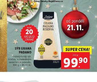 Lidl Sýr grana padano nabídka