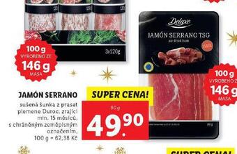 Lidl Jamón serrano nabídka