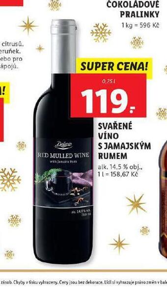 Lidl Svařené víno s jamajským rumem nabídka