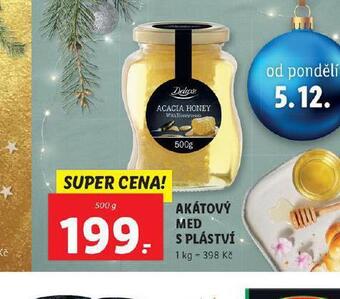 Lidl Akátový med s pláství nabídka