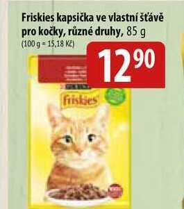 Bala Friskies kapsička ve vlastní šťávě pro kočky, různé druhy, 85 g nabídka