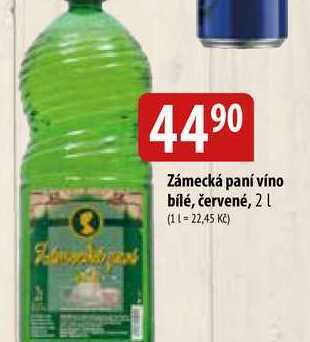 Bala Zámecká paní víno bílé, červené, 2 l nabídka