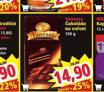 Norma Vanessa čokoláda na vaření nabídka