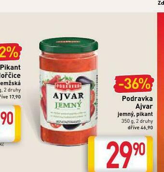 Billa Podravka ajvar nabídka