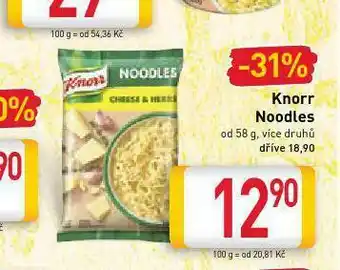 Billa Knorr nudle nabídka