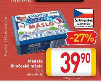 Billa Madeta jihočeské máslo nabídka