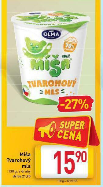 Billa Míša tvarohový mls nabídka