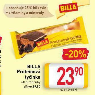 Billa Proteinová tyčinka nabídka
