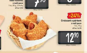 Billa Croissant s párkem nabídka