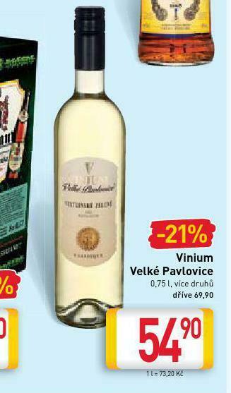 Billa Vinium velké pavlovice nabídka