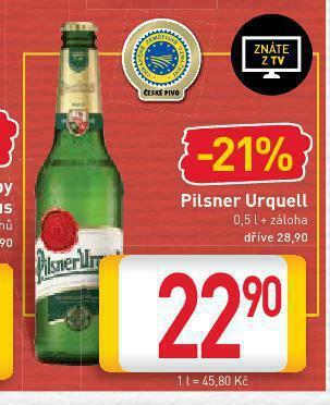 Billa Pivo pilsner urquell nabídka