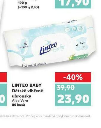 Kaufland Linteo baby dětské vlhčené ubrousky nabídka