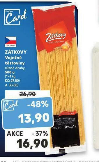 Kaufland Zátkovy vaječné těstoviny nabídka