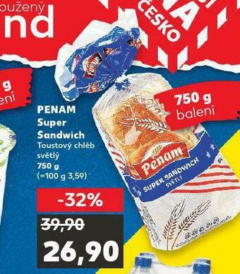 Kaufland Penam super sandwich nabídka