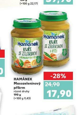 Kaufland Hamánek masozeleninový příkrm nabídka